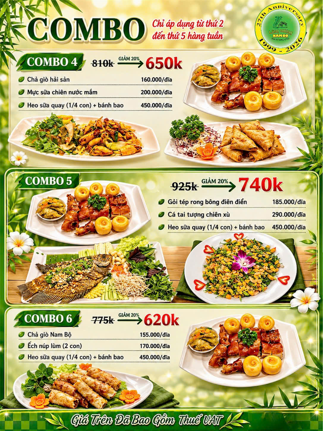 ĂN THẢ GA – GIÁ CỰC ĐÃ! COMBO TIẾT KIỆM CHO CẢ GIA ĐÌNH TẠI LÀNG NƯỚNG NAM BỘ
